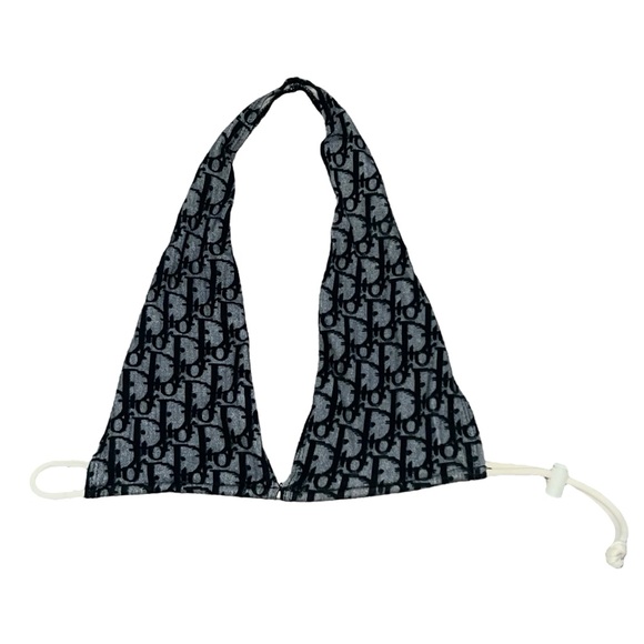 VTG Christian Dior John Galliano Trotter Oblique Logo Cotton Bikini Swimsuit - Picture 5 of 10